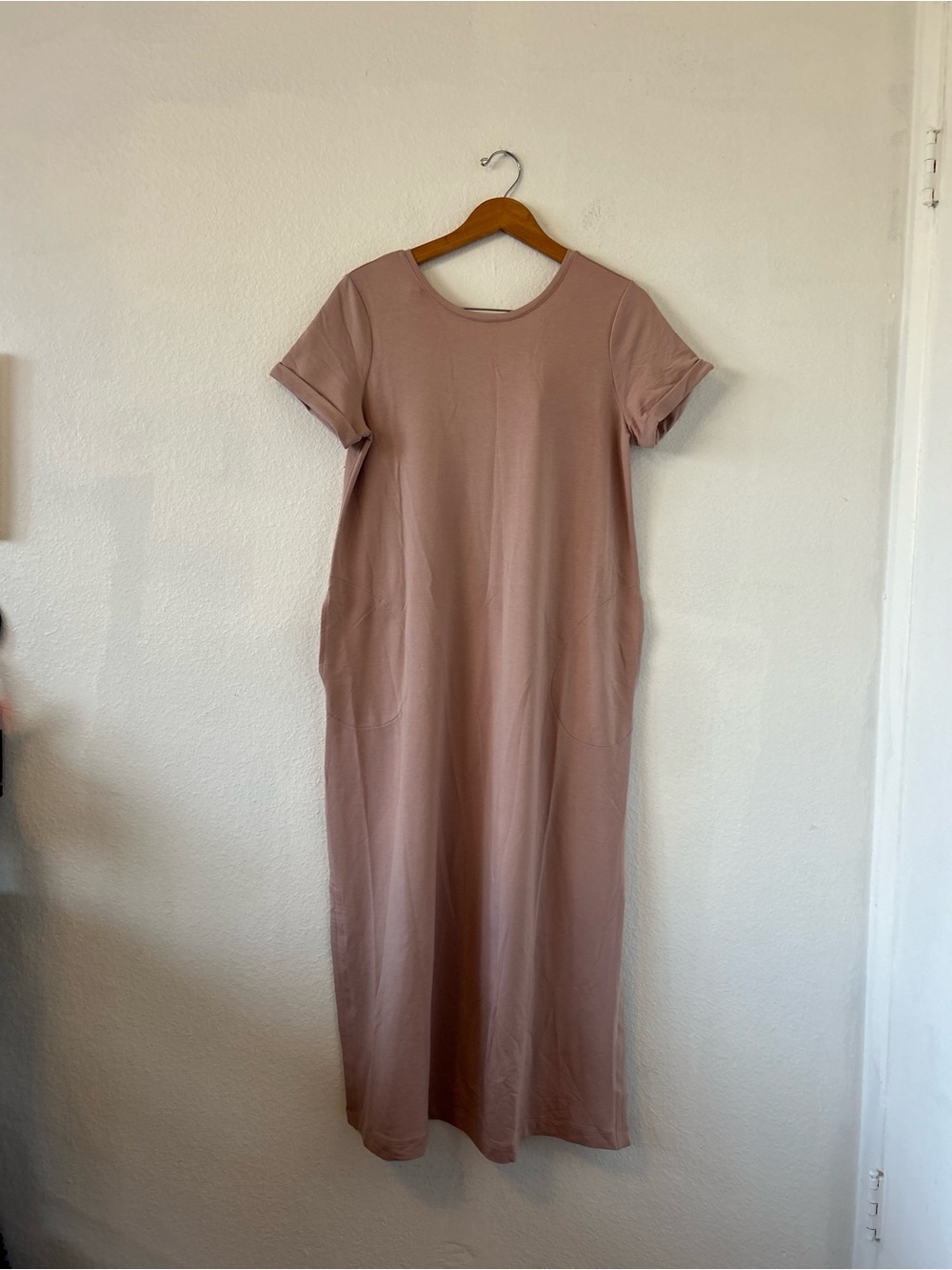 J Jill Affinity Pure Pima Cotton Casual Maxi Dress Pink Fawn Size M - Picture 6 of 9